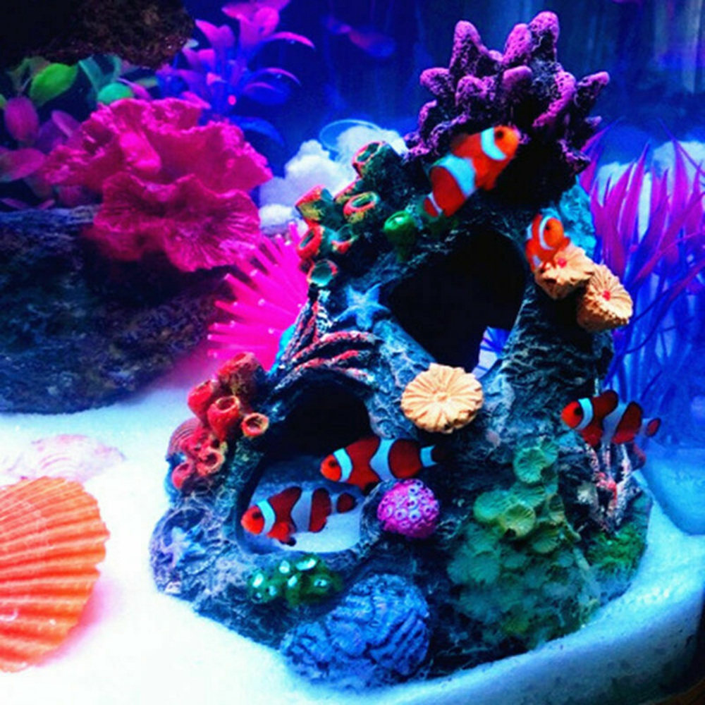 Marine Aquarium Live Sand - Décorations d'Aquarium en Résine Précieuse, Ornement
