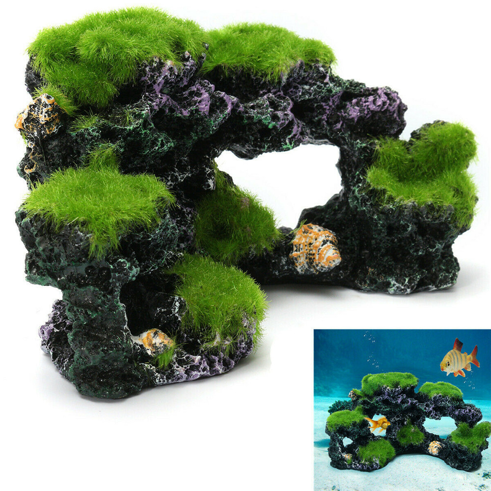 Marine Aquarium Live Sand - Ornement décoratif d'aquarium de rocaille verte