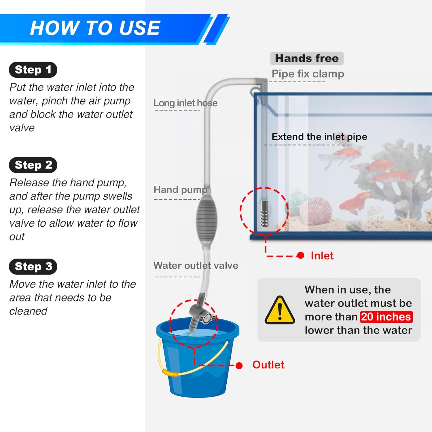 Grand siphon d'aquarium précie - Marine Aquarium Water Change avis et prix