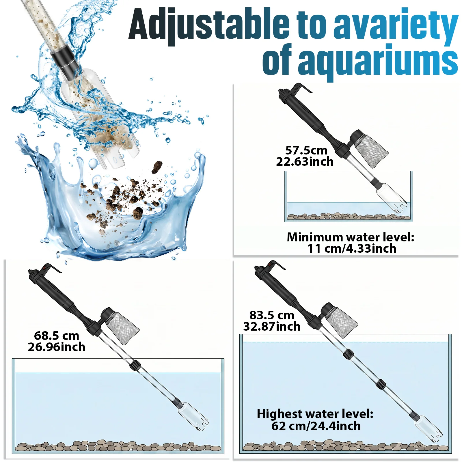 Aspirateur de gravier pour aqu - Marine Aquarium Vacuum avis et prix